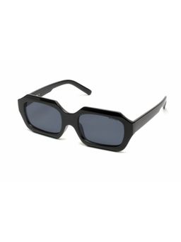 Mespee - Black Rectangular Full Plastic UV-Protected Full Rim Sunglasses (52)