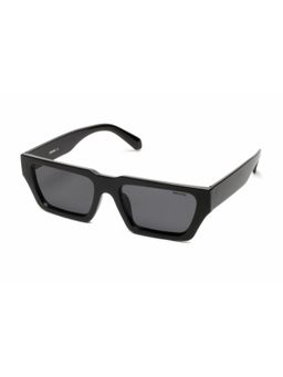 Mespee - Black Rectangular Full Plastic UV-Protected Full Rim Sunglasses (50)