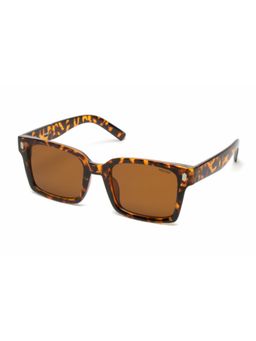 Mespee - Tortoise Rectangular Full Plastic UV-Protected Full Rim Sunglasses (54)