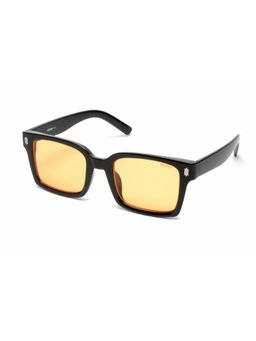 Mespee - Black Orange Rectangular Full Plastic UV-Protected Full Rim Sunglasses (54)