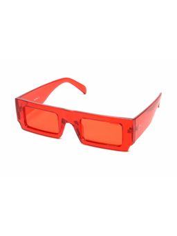 Mespee - Red Rectangular Full Plastic UV-Protected Full Rim Sunglasses (47)