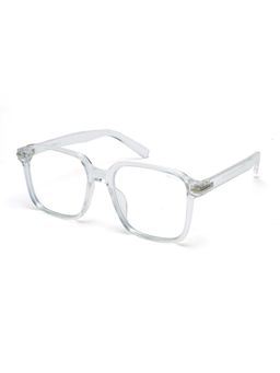 Mespee - Clear Rectangular Full Plastic UV-Protected Full Rim Sunglasses (55)