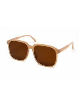 Mespee - Brown Square Full Plastic UV-Protected Full Rim Sunglasses (59)