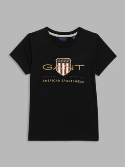 GANT - Kids Black Printed T-shirt