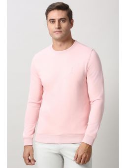 Peter England - Pink Solid Crew Neck Sweatshirt