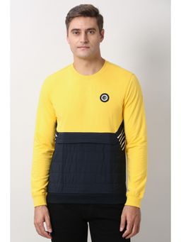 Peter England - Yellow Crew Neck Sweatshirt