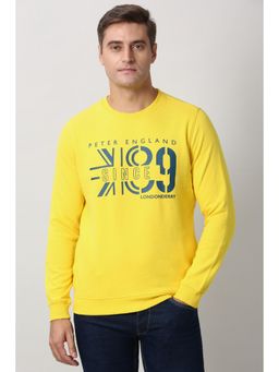 Peter England - Yellow Crew Neck Sweatshirt
