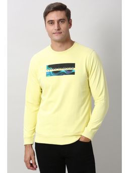 Peter England - Yellow Crew Neck Sweatshirt