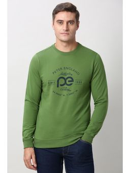 Peter England - Green Crew Neck Sweatshirt