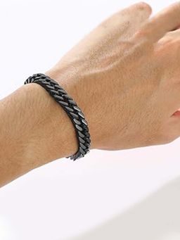 Peora - Men Black Stainless Steel Stylish Bracelet