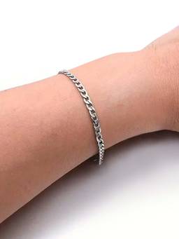 Peora - Men Stainless Steel Silver Plated Stylish Bracelet