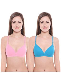 Bodycare - Pack Of 2 Lightly Padded T-Shirt Bra - Multi Color