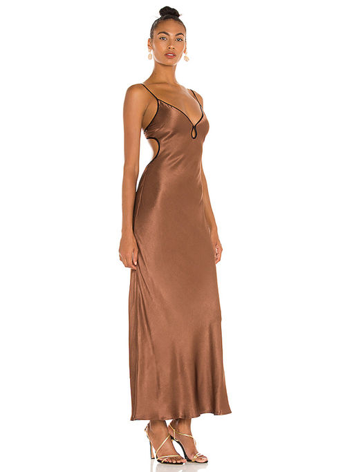 blue dress for baby girl Reid Drop Waist Maxi Dress Milk Chocolate — Maxi Dresses