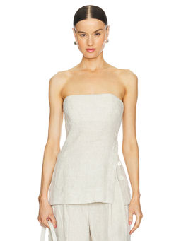GRLFRND - Linen Strapless Tunic Top