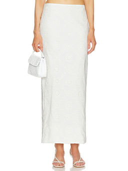 Helsa - Eyelet Column Midi Skirt