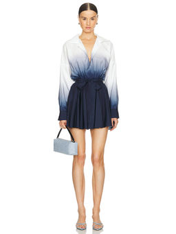 Norma Kamali - Super Oversized Boyfriend Shirt Flared Mini Dress