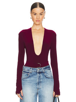 Norma Kamali - x REVOLVE Long Sleeve Deep U Neck Bodysuit