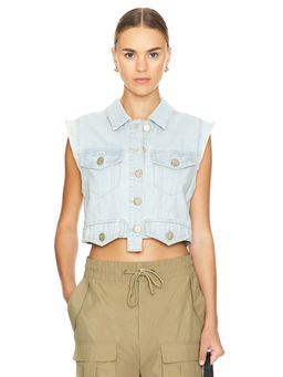 One Teaspoon - Cropped Denim Trucker Top