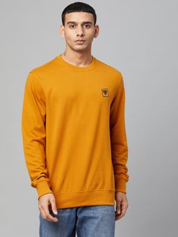 Club York - Men Mustard Solid Sweatshirt