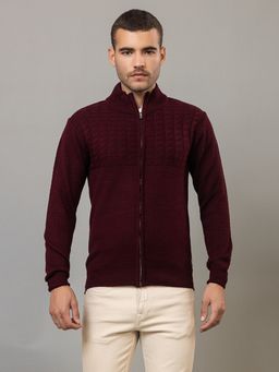 Club York - Red Melange Full Sleeve High Neck Sweater