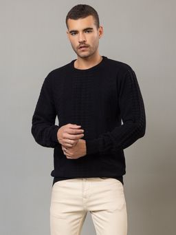 Club York - Black Full Sleeve Round Neck Sweater