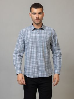 Club York - Grey Full Sleeve Checks Shirt