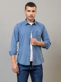 Club York - Blue Full Sleeve Solid Shirt