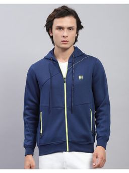 Rock.it - Navy Blue Solid Zipper Hoodie