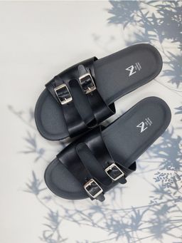The Madras Trunk - Dylan Slip On Sandals In Black