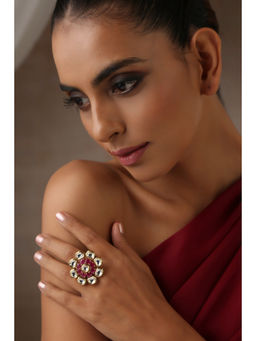 SWABHIMANN - Preksha Red Kundan Ring