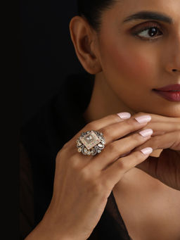 SWABHIMANN - Rhea Pink Meena Polki Ring