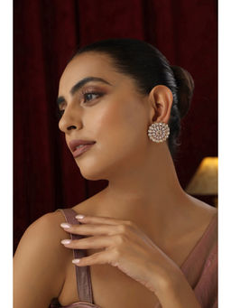 SWABHIMANN - Koel Rose Gold Polki Stud Earrings
