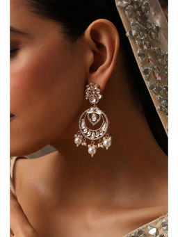 SWABHIMANN - Amna Gold Polki Chandbali Earrings