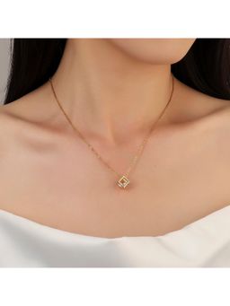 Salty - Women Gold Square Stone Necklace