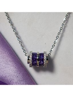 Salty - Women Twinkling Zircon Purple Cubic Necklace