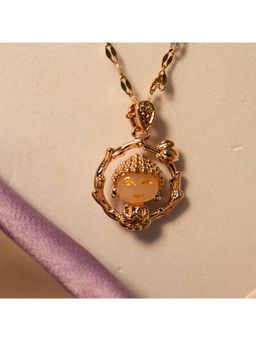 Salty - Women Gem Fire Luster Rose Gold Plated Necklace