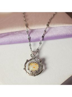 Salty - Women Gem Fire Luster Silver Plated Necklace