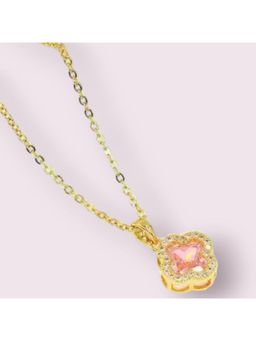Salty - Women Rosy Pink Clover Crystal Necklace