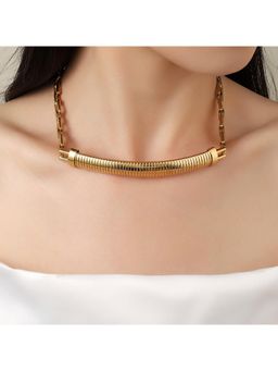 Salty - Women Hair Pin Design Gold Necklace