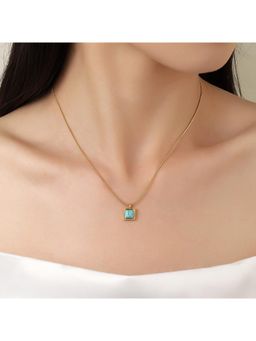Salty - Women Turquoise Sapphire Square Necklace