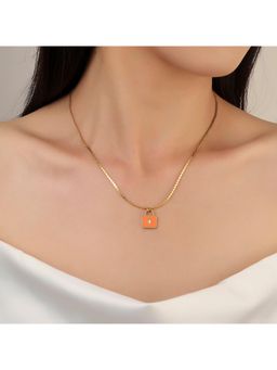 Salty - Women Lock It Orange Necklace