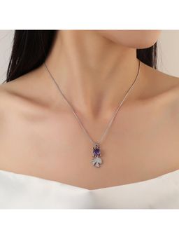 Salty - Women Purple Lale Sapphire Leafy Necklace