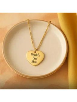 Salty - Women Gold World Best Mom Pendant Necklace