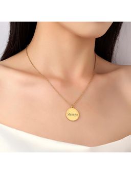 Salty - Women Minimal Round Personalised Golden Necklace
