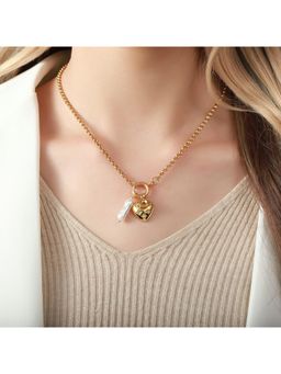 Salty - Women White Diamond and Pearl Romance Necklace