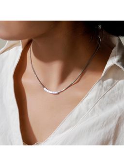 Salty - Women Satin Shine Silver Necklace