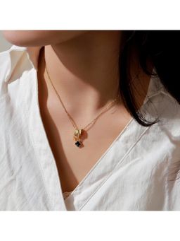 Salty - Women Black Cloverte Studded Necklace