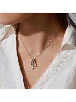 Salty - Women Lumina Stone-Pearl Silver Plated Necklace