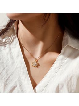 Salty - Women Posies Crystal Studded Necklace