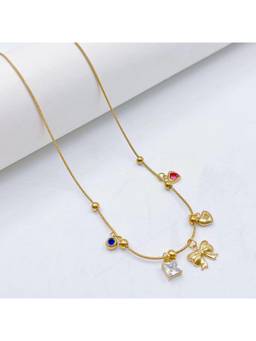 Salty - Women Multi-Color Stone Keepsake Bow Necklace